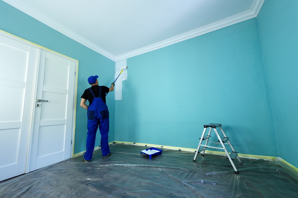 Building wall painting and finishing project
